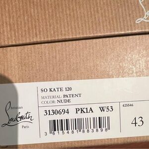 Christian Louboutin so Kate 
Elegant Nude Patent Leather Stilettos